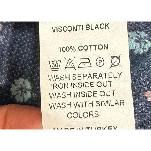 Visconi Black Sz XXL 2XL Mens Floral Dot Print Button Up Shirt Colorful Blue - Picture 5 of 6